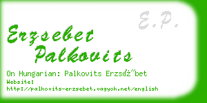 erzsebet palkovits business card